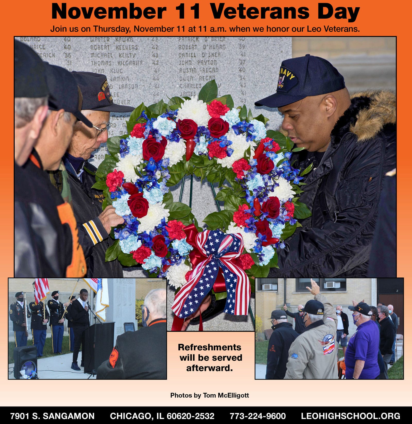 Leo Veterans Day Ceremony November 11 at 11am